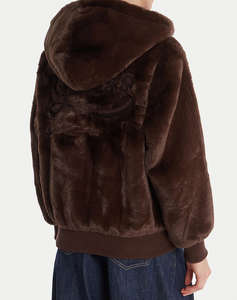 GUESS LUCREZIA FAUX FUR LOGO JACKET GEACA DE DAMA