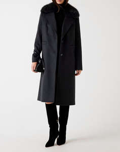 GUESS KAROLE FUR COLLAR COAT WOMEN